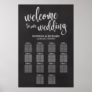 14 Tische Hochzeits-Sitzplan-Schild Tafel Poster