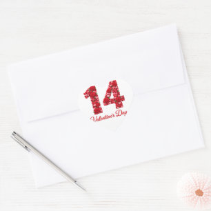 14 Valentinstag Herznummer Aufkleber Romantisch