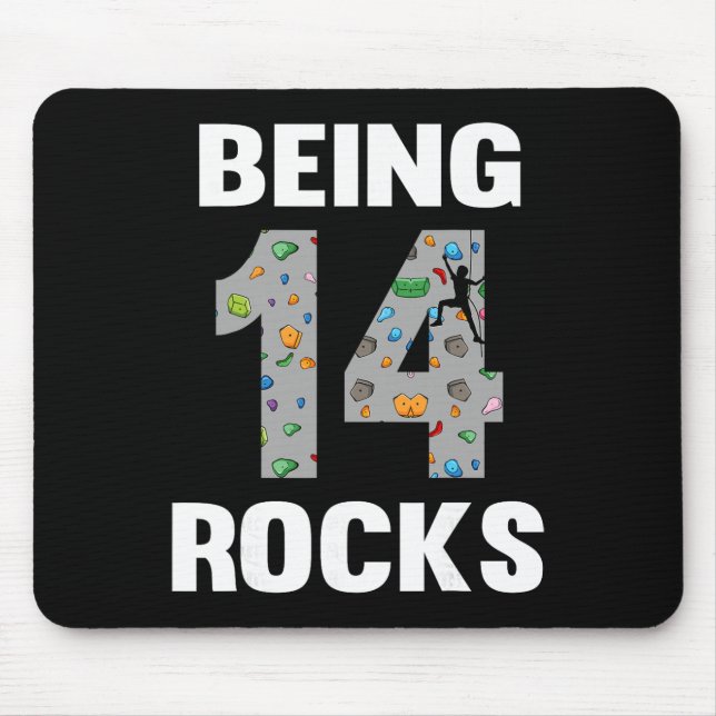 14 Year Old Rock Climber Birthday 14th Climber Bei Mousepad (Vorne)