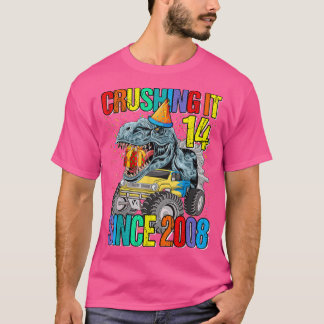 14 Zerschlagung seit 2008 Monster Truck Dinosaurie T-Shirt