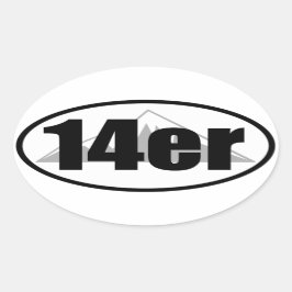 14er-Aufkleber Ovaler Aufkleber