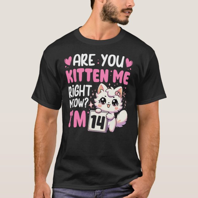 14th Birthday Shirt Girls 14yr 14 Year Old Kitten  (Vorderseite)