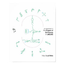 14x11 Plakat des Gebets des hl. Franziskus in UNLW
