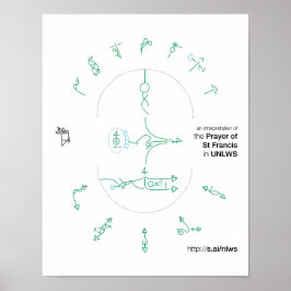 14x11 Plakat des Gebets des hl. Franziskus in UNLW