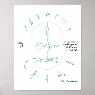 14x11 Plakat des Gebets des hl. Franziskus in UNLW