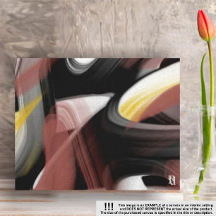 14x11" Trend Abstrakt Art Schwarz-weiß Powdery Leinwanddruck