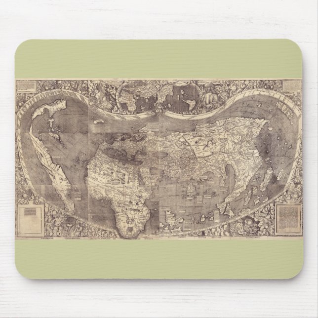 1507 Martin Waldseemuller Weltkarte Mousepad (Vorne)