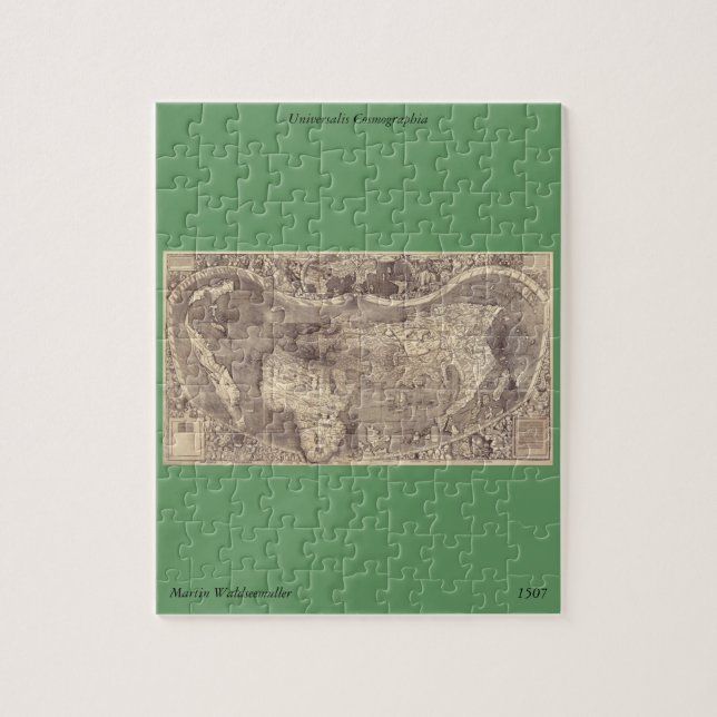 1507 Martin Waldseemuller Weltkarte Puzzle (Vertikal)