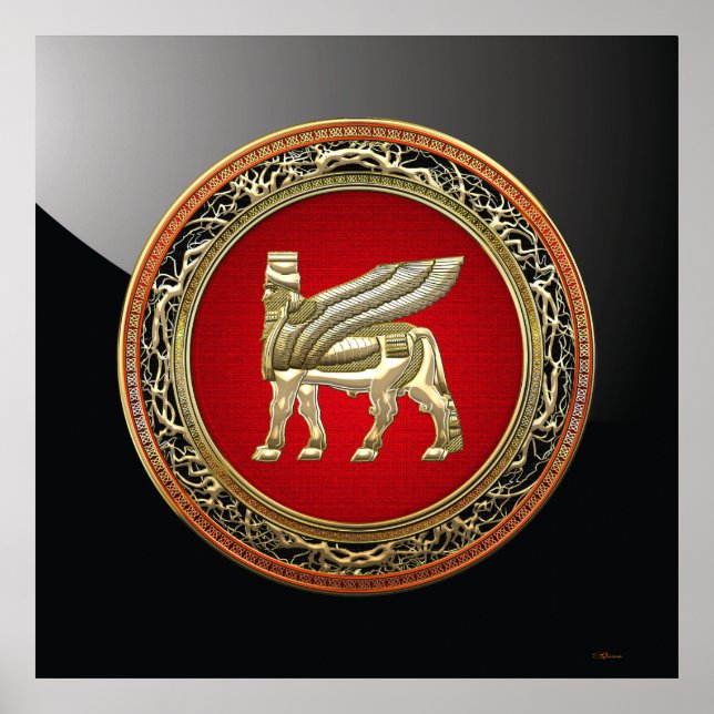 [150] Babylonischer Winged Bull Lamassu [3D] Poster (Vorne)
