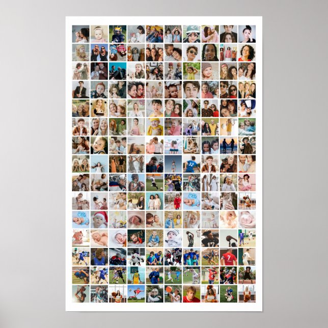 150 Foto-Collage Personalisiertes Bilderraster Poster (Vorne)