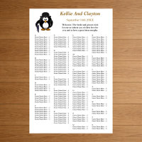 150 Funny Pinguin Greeter Wedding Seating Chart