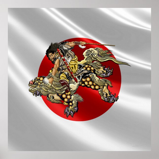 [150] Hokusai - Shoki Riding Shishi Lion Poster (Vorne)