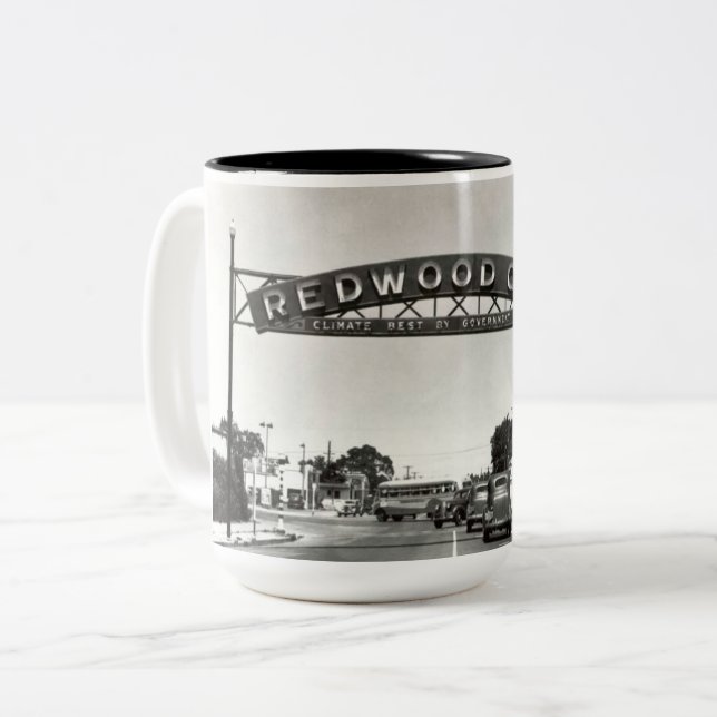 150. Jahrestag Redwood City Zweifarbige Tasse (Vorderseite Links)
