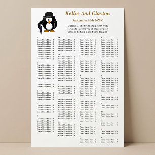 150 Lustige Pinguin-Grußkarten-Hochzeits-Sitzplan Poster