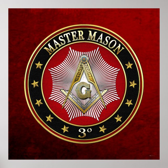 [150] Master Mason - Platz und Kompasse 3. Stufe Poster (Vorne)