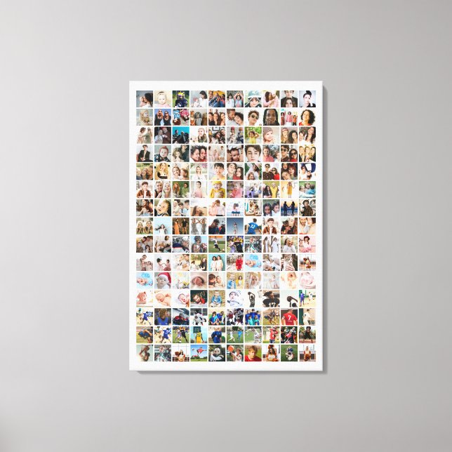 150 Photo Collage Personalized Picture Grid Leinwanddruck (Vorderseite)