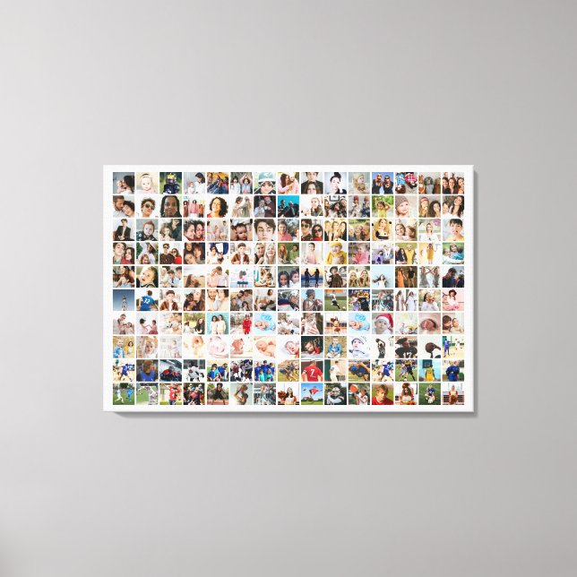 150 Pictures Custom Photo Collage Square Grid Leinwanddruck (Vorderseite)