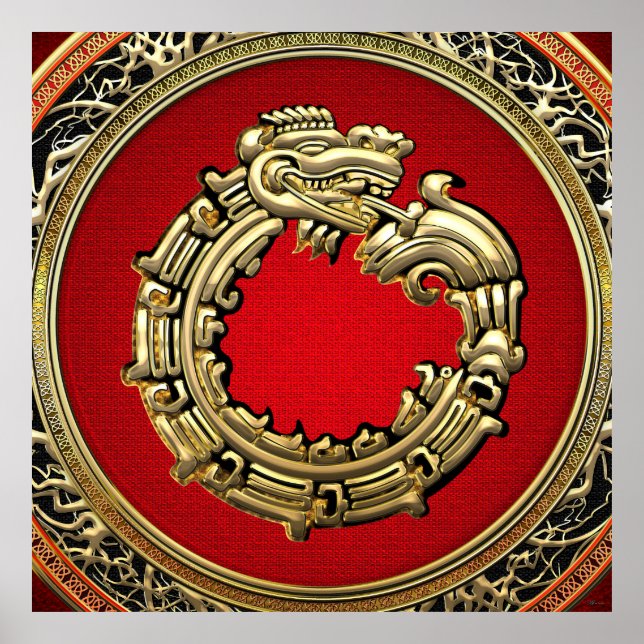 [150] Serpent God Quetzalcoatl [Gold] Poster (Vorne)