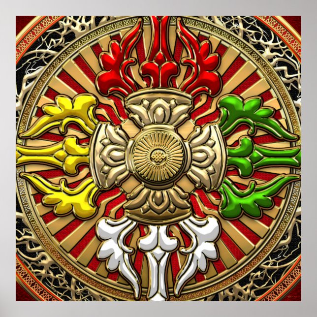 [150] Tibetischer Doppeldorje Mandala Poster (Vorne)