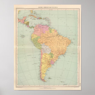 15152 Südamerika politisch Poster