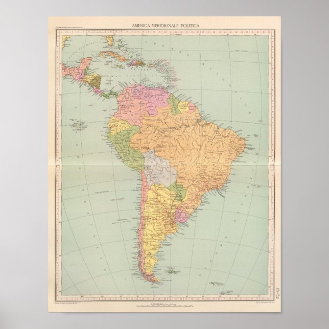 15152 Südamerika politisch Poster (Vorne)