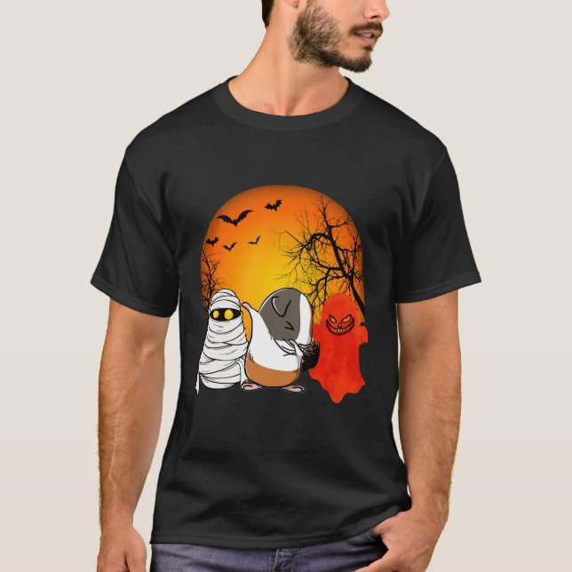 151 Guinea Pig Halloween Pumpkin T-Shirt (Vorderseite)