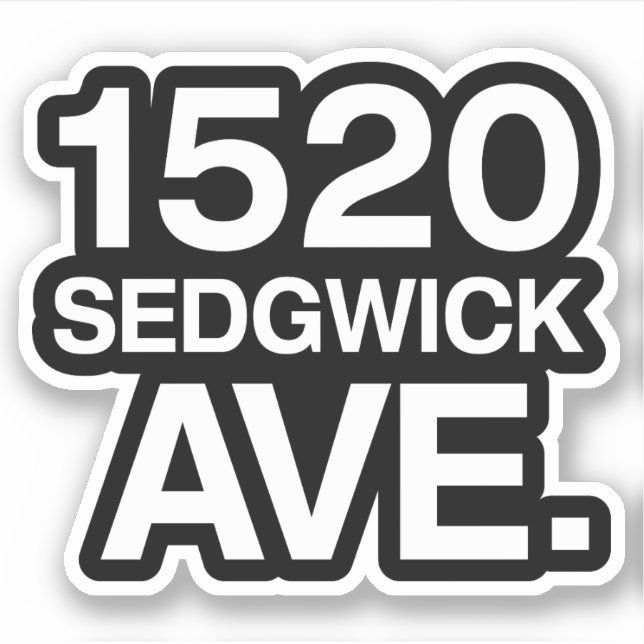 1520 SEDGWICK AVE. AUFKLEBER (Vorderseite)