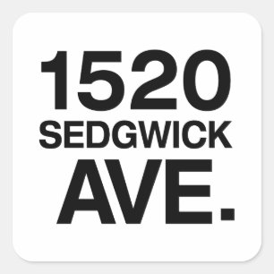 1520 SEDGWICK AVE. QUADRATISCHER AUFKLEBER