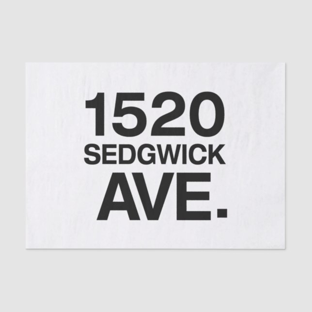 1520 SEDGWICK AVE. SEIDENPAPIER (Vorderseite)