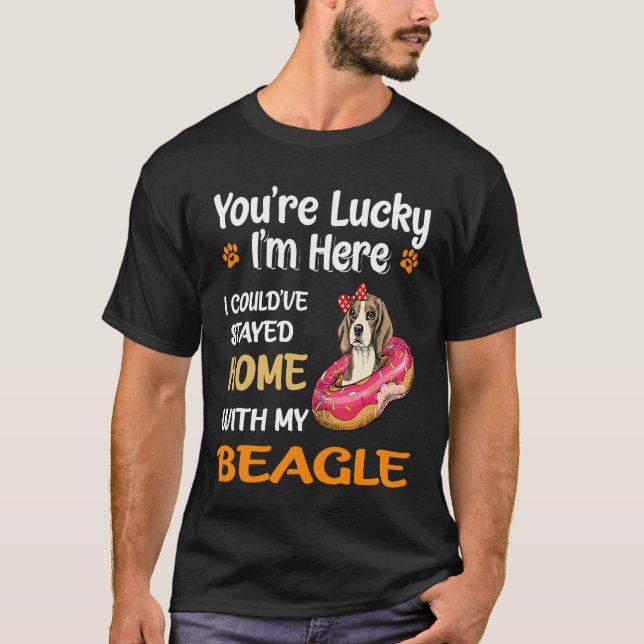 152 Sie sind glücklich Zuhause mit meinem Beagle T-Shirt (Vorderseite)