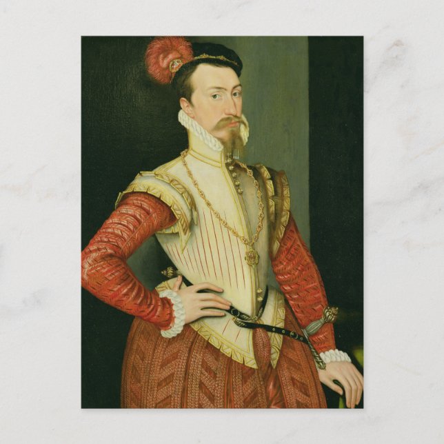 (1532-88) 1. Graf Roberts Dudley Leicester, c.1 Postkarte (Vorderseite)