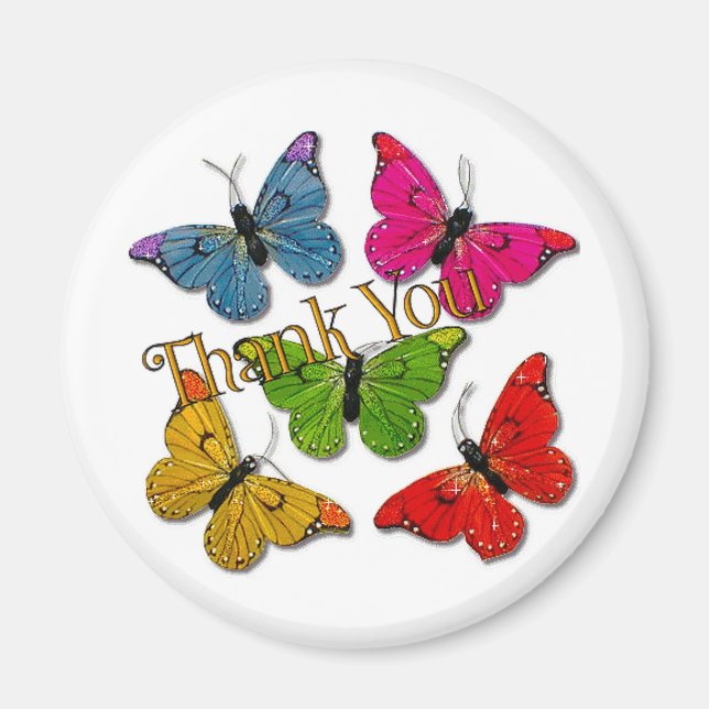15418 bunte Schmetterlinge vielen Dank Magnet (Vorne)