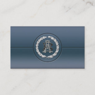 [154] AB & BA Silver Monogram Visitenkarte