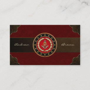 [154] Freimaurerquadrat und Kompassse [3. Grad] Visitenkarte