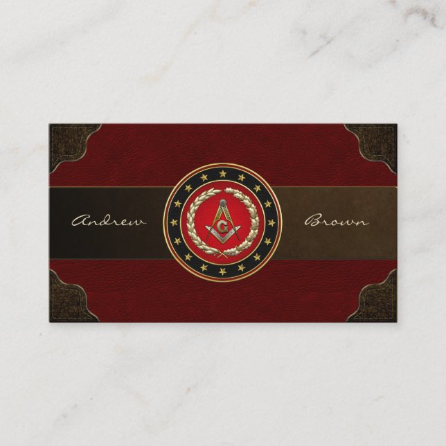 [154] Freimaurerquadrat und Kompassse [3. Grad] Visitenkarte (Vorderseite)