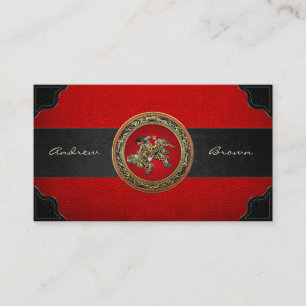 [154] Hokusai - Shoki Riding Shishi Lion Visitenkarte