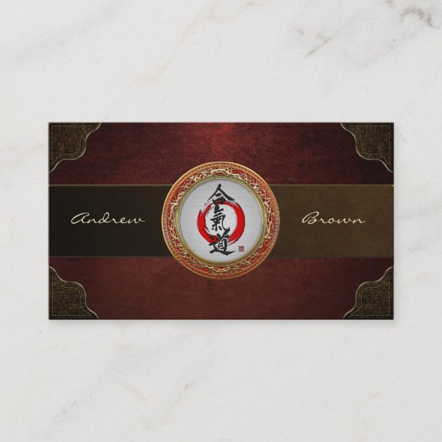 [154] Japanische Kalligraphie - Aikido Visitenkarte (Vorderseite)