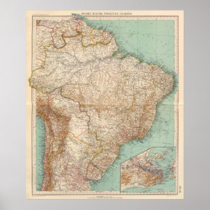 15556 Brazil, Bolivia, Paraguay, Guiana Poster