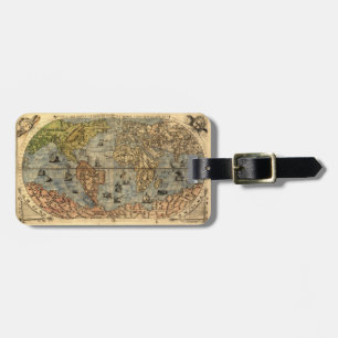 1565 Forlani Antike Weltkarte Renaissance  Gepäckanhänger