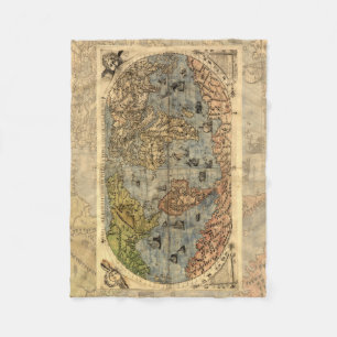 1565 Forlani Antike Weltkarte Vintage-Kartographie Fleecedecke