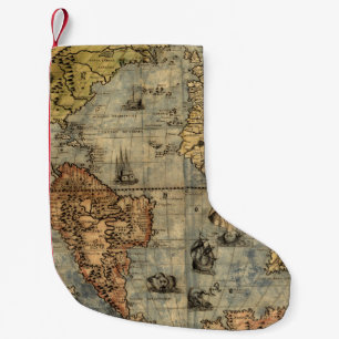 1565 Forlani Antike Weltkarte Vintage-Kartographie Kleiner Weihnachtsstrumpf