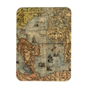 1565 Forlani Antike Weltkarte Vintage-Kartographie Magnet