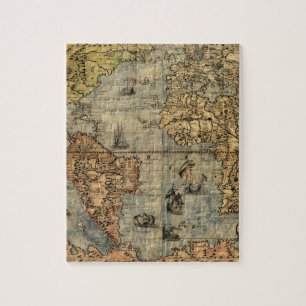 1565 Forlani Antike Weltkarte Vintage-Kartographie Puzzle