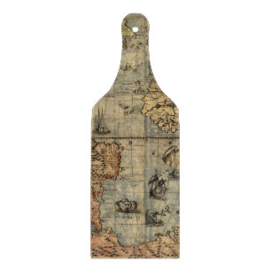 1565 Forlani Antike Weltkarte Vintage-Kartographie Schneidebrett