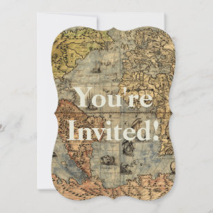 1565 Forlani AntiquevWeltkarte Renaissance Einladung