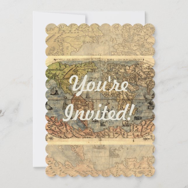 1565 Forlani AntiquevWeltkarte Renaissance Einladung (Vorderseite)