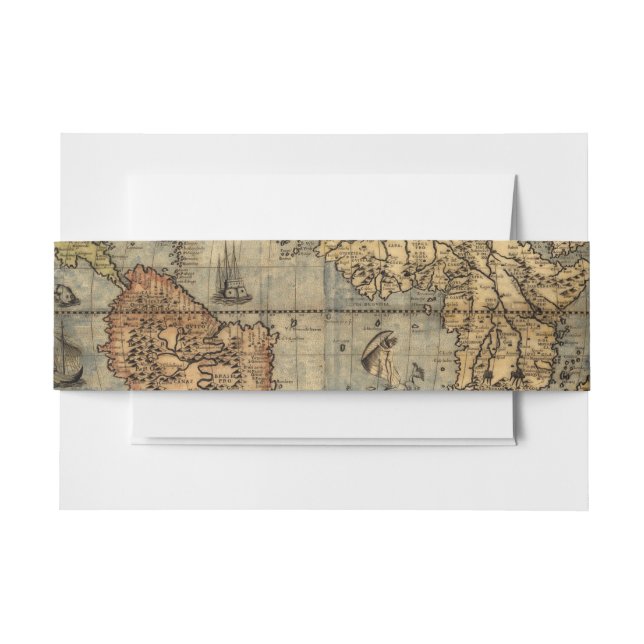 1565 Forlani AntiquevWeltkarte Renaissance Einladungsbanderole (Vorderseite Beispiel)