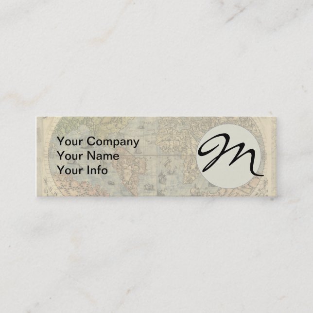 1565 Forlani AntiquevWeltkarte Renaissance Mini Visitenkarte (Vorderseite)