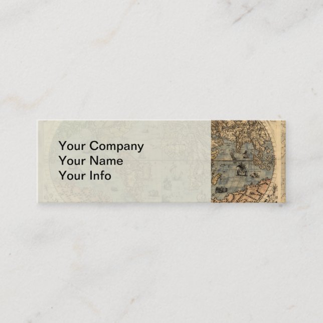 1565 Forlani AntiquevWeltkarte Renaissance Mini Visitenkarte (Vorderseite)