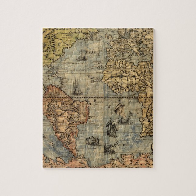 1565 Forlani AntiquevWeltkarte Renaissance Puzzle (Vertikal)